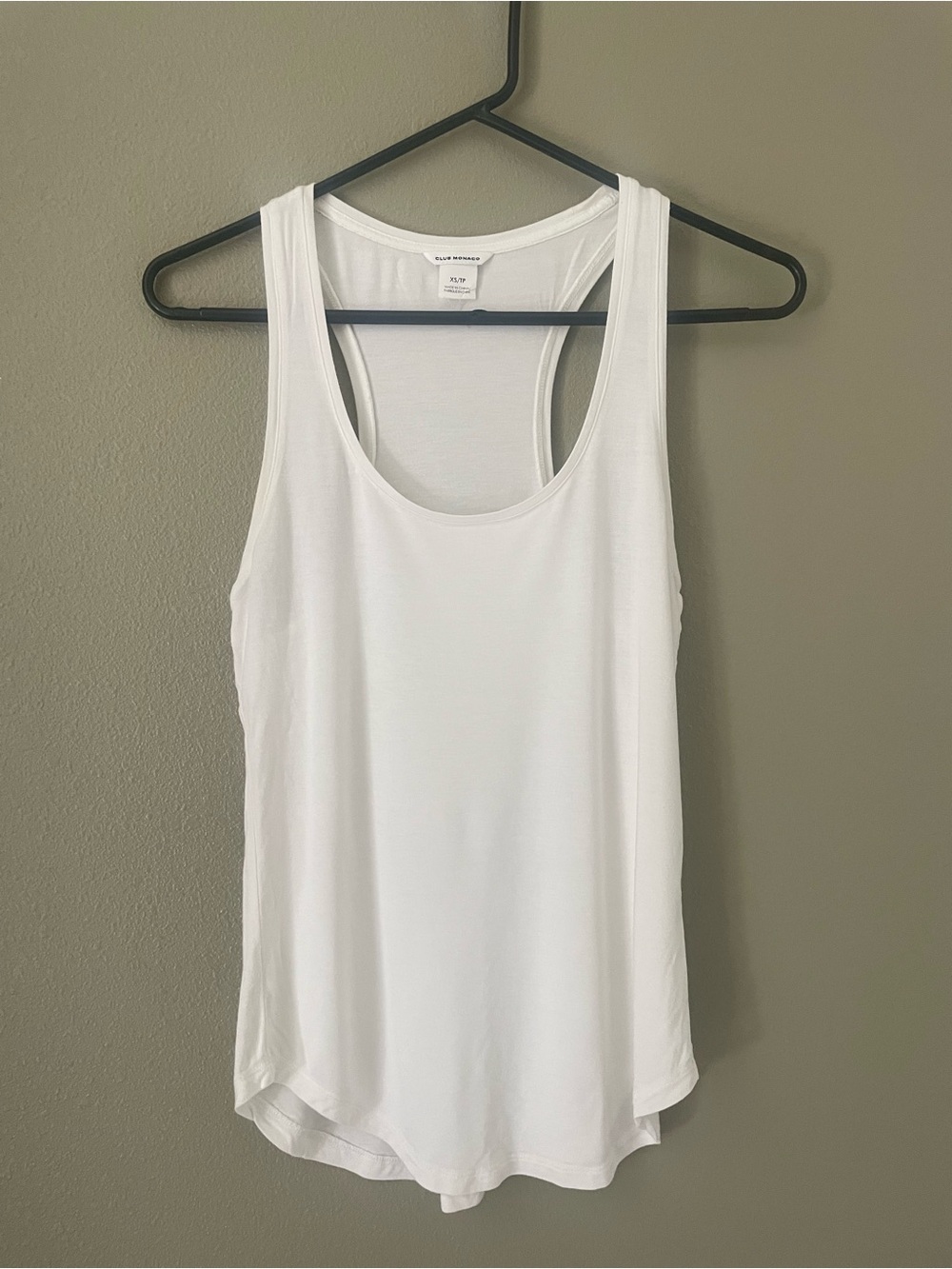 Club Monaco White Scoop Neck Racerback Tank